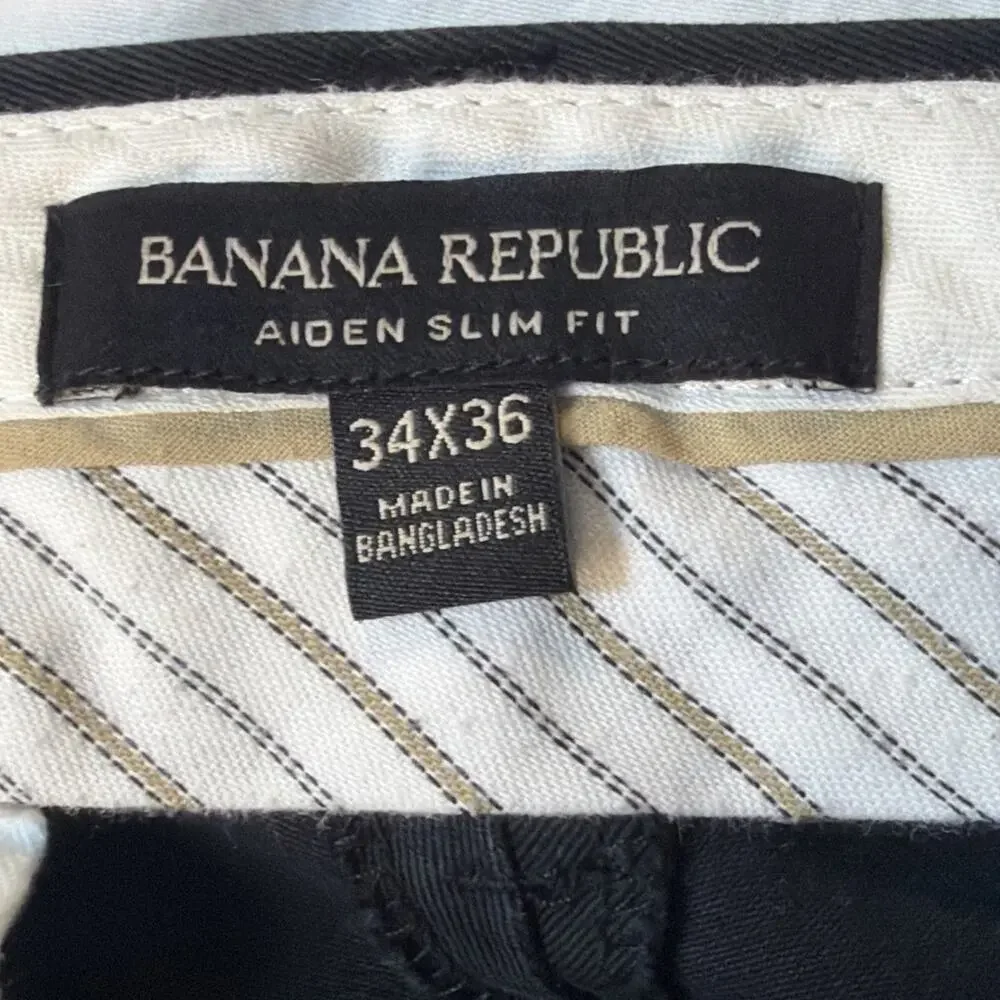 Men’s Banana Republic Aiden Slim Fit Pants - Size 34/36 Black